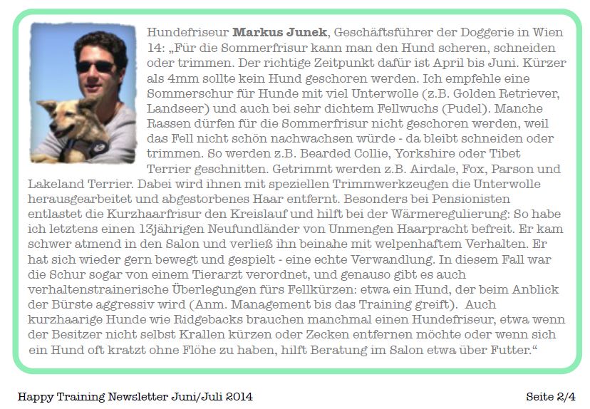 Happy Training Newsleter Jun Juli 2014