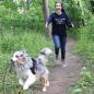 Preview: Unisex BIO-Baumwoll-Pullover "DOG WALKING IS MY WORKOUT" dunkelblau