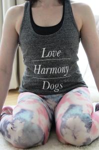 BIO-Baumwolle Tank Top "love, harmony, dogs" Größe L