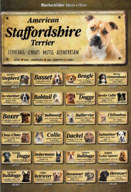 Boxer Hund Hunderasse Charakter Wesen Deko Blechschild Poster Plakat Druck A0441 