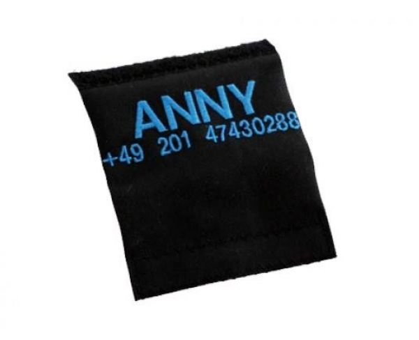 Namenstelefonschild abnehmbar (Klett), bestickt für Anny-X Geschirre