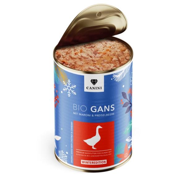 CANINI Wintermenü Bio Gans mit Maroni & Preiselbeere (limited Edition) 400g